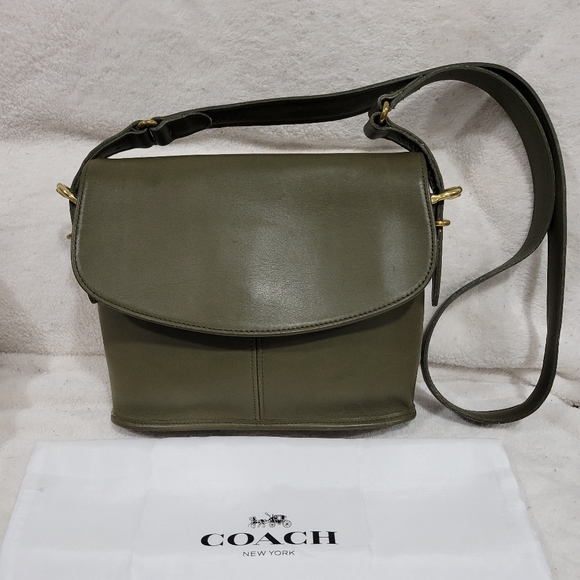 Coach Handbags - Vintage Coach Equestrian Flap crossbody in Loden Green